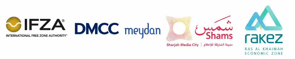 Free Zone Authority Logos - IFZA, DMCC, Meydan, SHAMS, RAKEZ