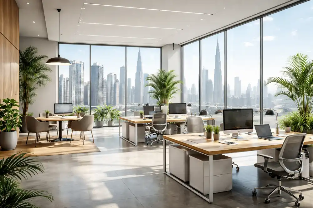 flexi desk vs office space in uae free zones